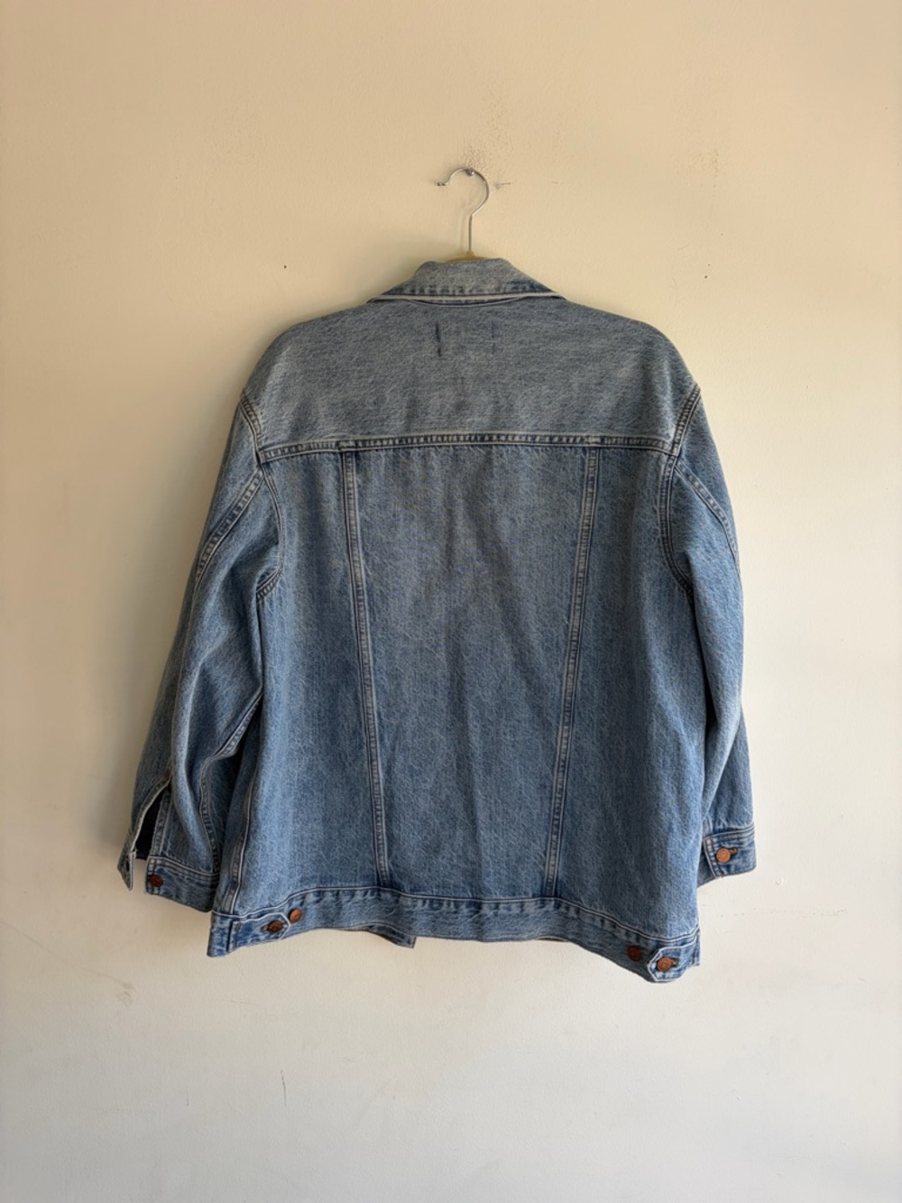 MADEWELL The Oversized Trucker Jean Jacket in Kelson Wash Size Large - Picture 7 of 8